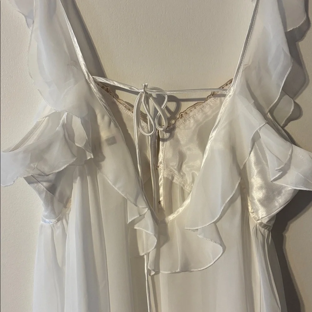 Vintage Y2K Princess Slip Dress White Renaissance Girly 90 L New Fairy Romantic - Picture 7 of 16